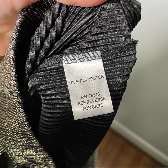 Torn By Ronny Kobo Gold Metallic Wide Leg Palazzo Pants Elastic Waist Size M - Picture 8 of 8